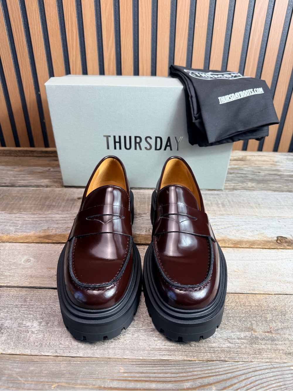 Thursday Burgundy Penny Loafers Women's 8.5 Like New - Picture 1 of 8
